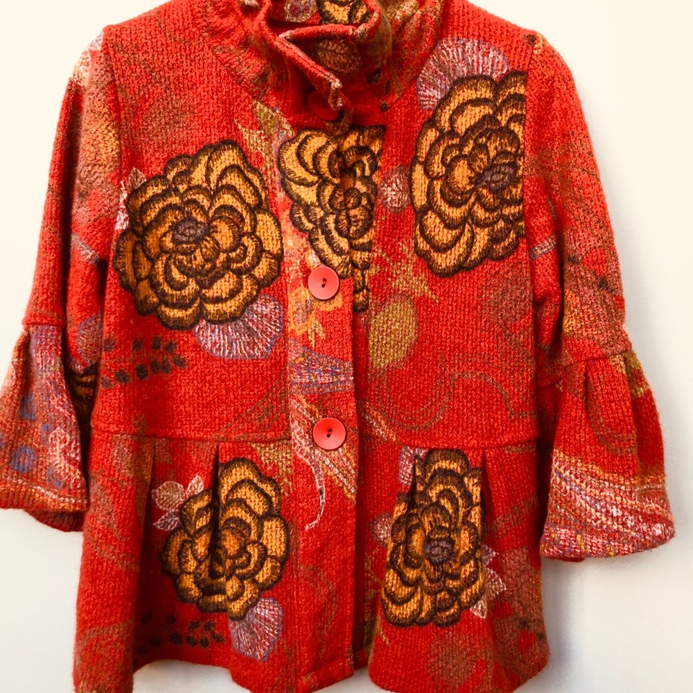 Damee, Inc 3 Button Jacket Size Small Color-Orange - image 5